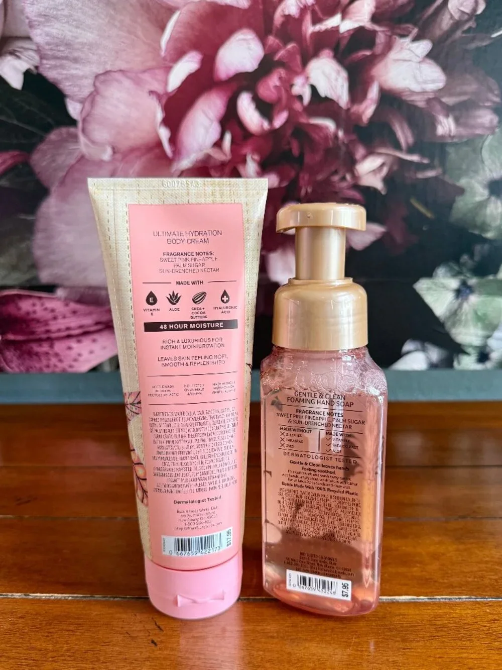 NEW 2-Pc Costa Rica Pink Pineapple Sunrise Body Cream & Foaming Hand Soap BBW